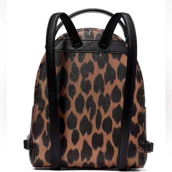 New Kate Spade Schuyler Mini Backpack Saffiano Leopard Spotted Animal Print - Picture 5 of 5